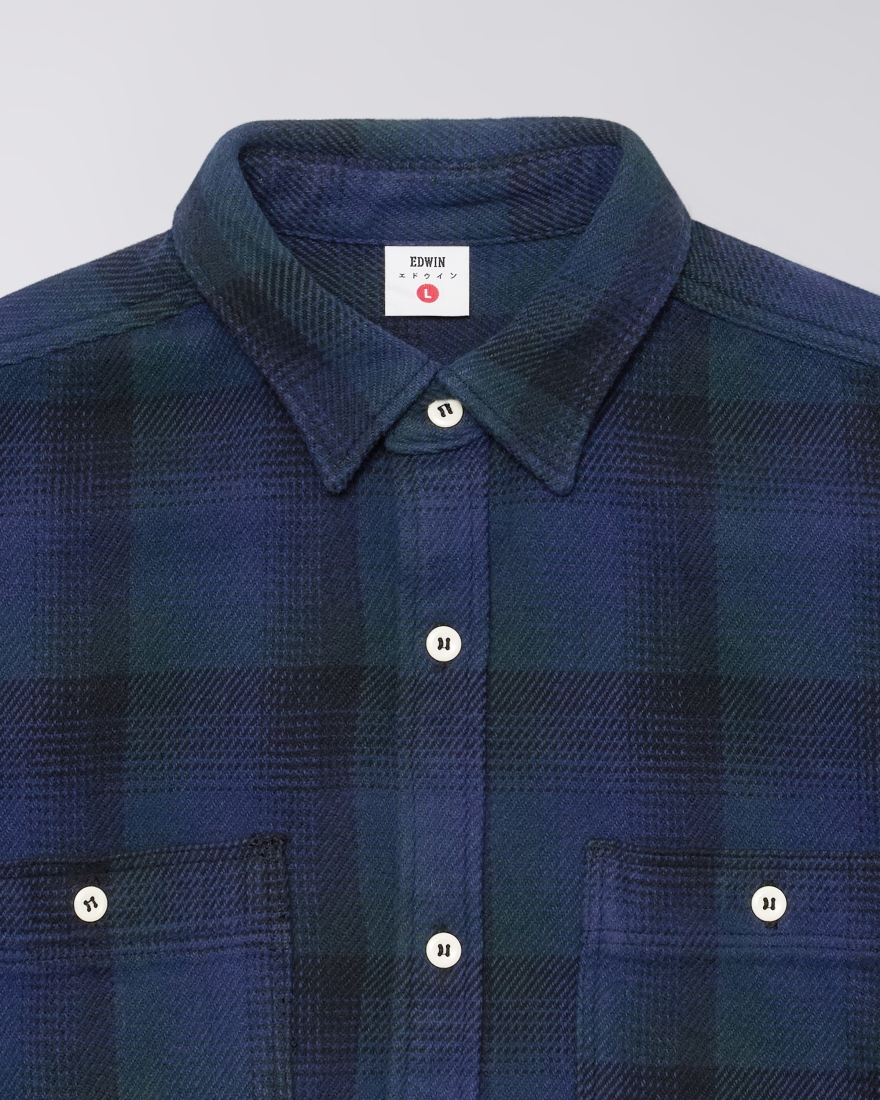 Flannel Work Shirt Blue/ Green (EDWIN)