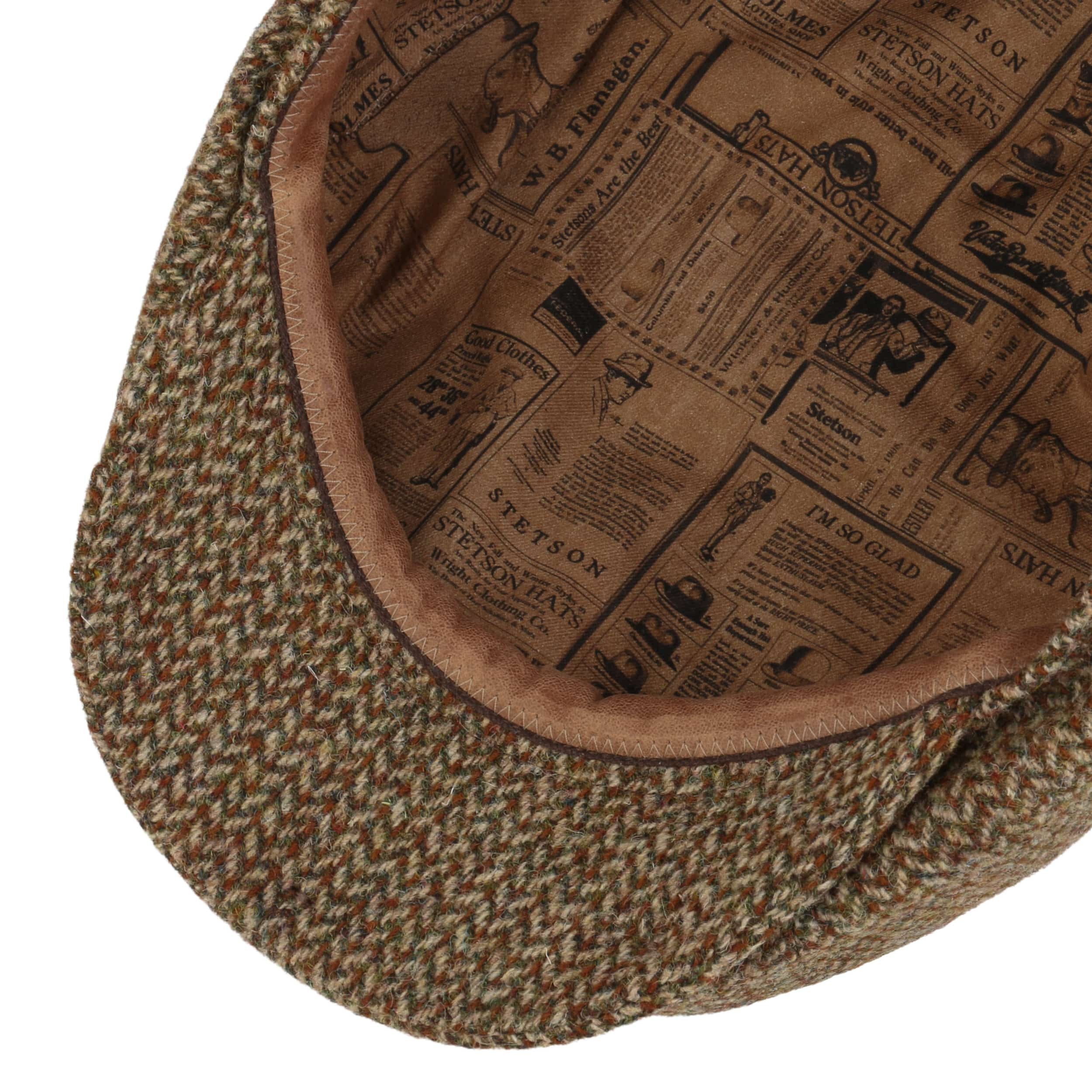 8-Panel Cap Harrisa Tweed Braun (Stetson) 0804