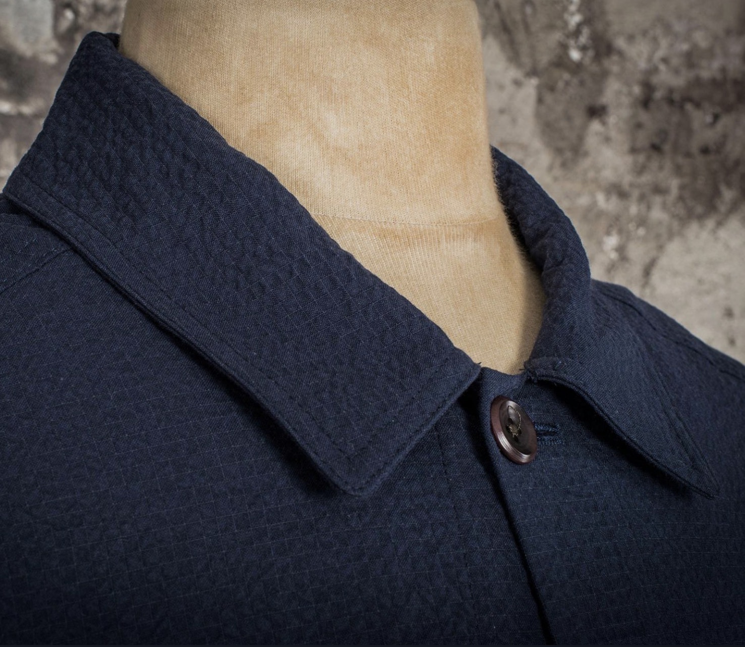 Overshirt „Cargo“ NAVY Seersucker (Fleurs de Bagne)