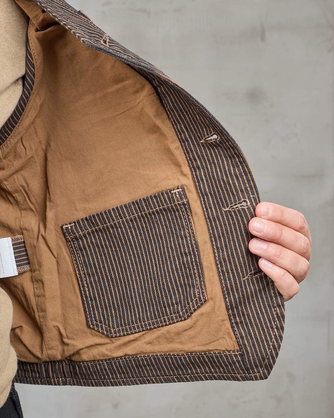 1937 Roamer Vest Hickory Stripe BraUn (Pike Brothers)