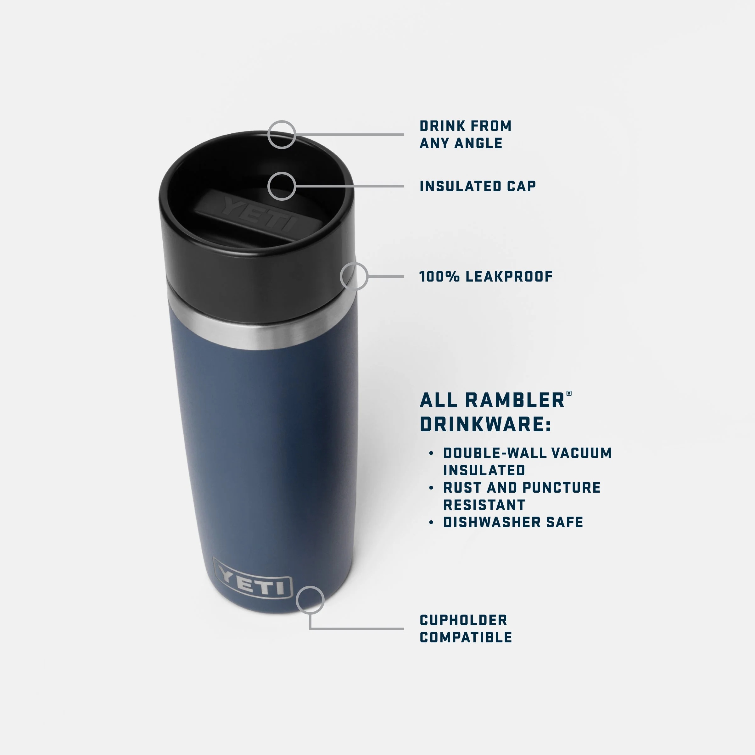 Travel Bottle Rambler 16oz Schwarz (YETI)