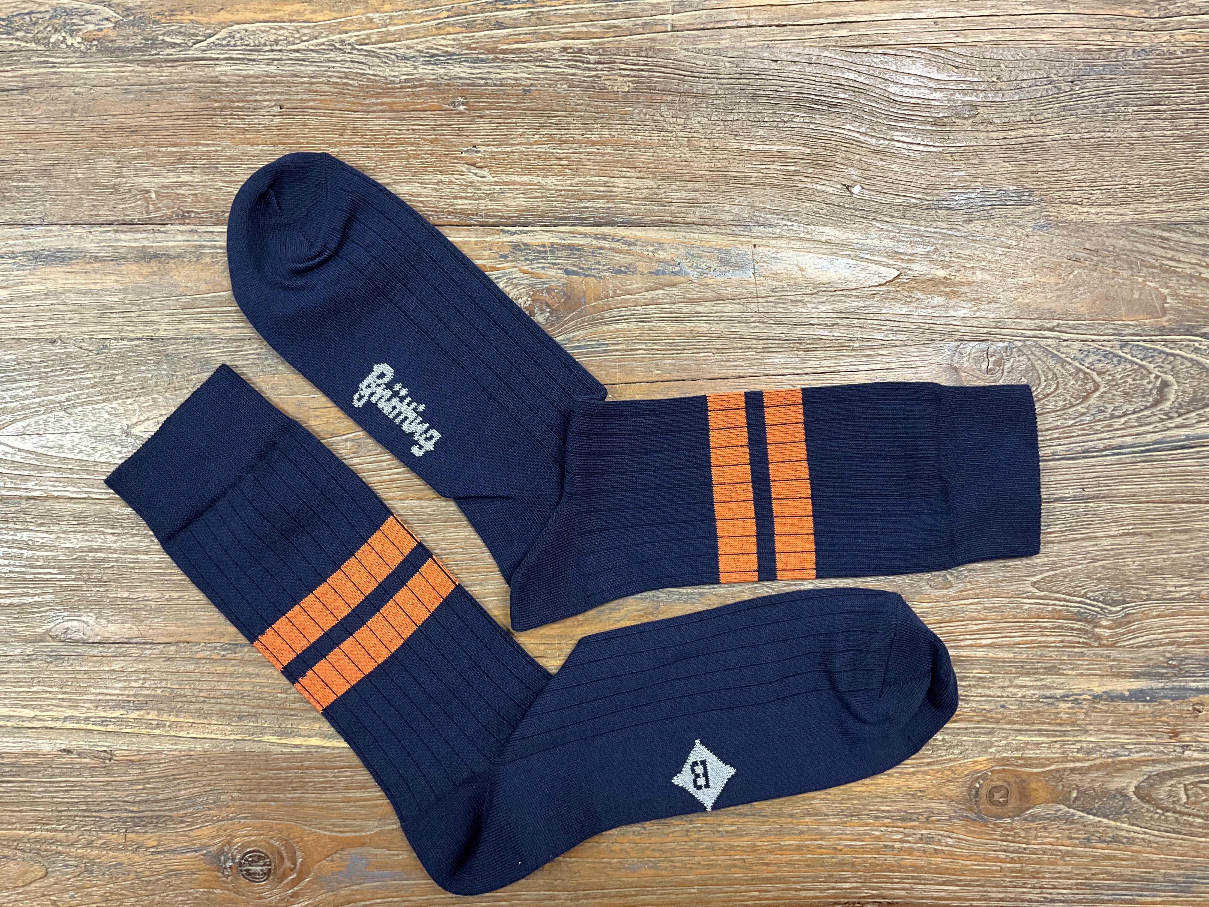 Retro Sport Socken Navy/ Orange (Brütting)