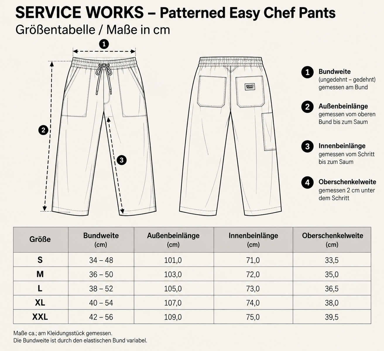 LEO Easy Chef Pants BLACK LEO (Service Works)