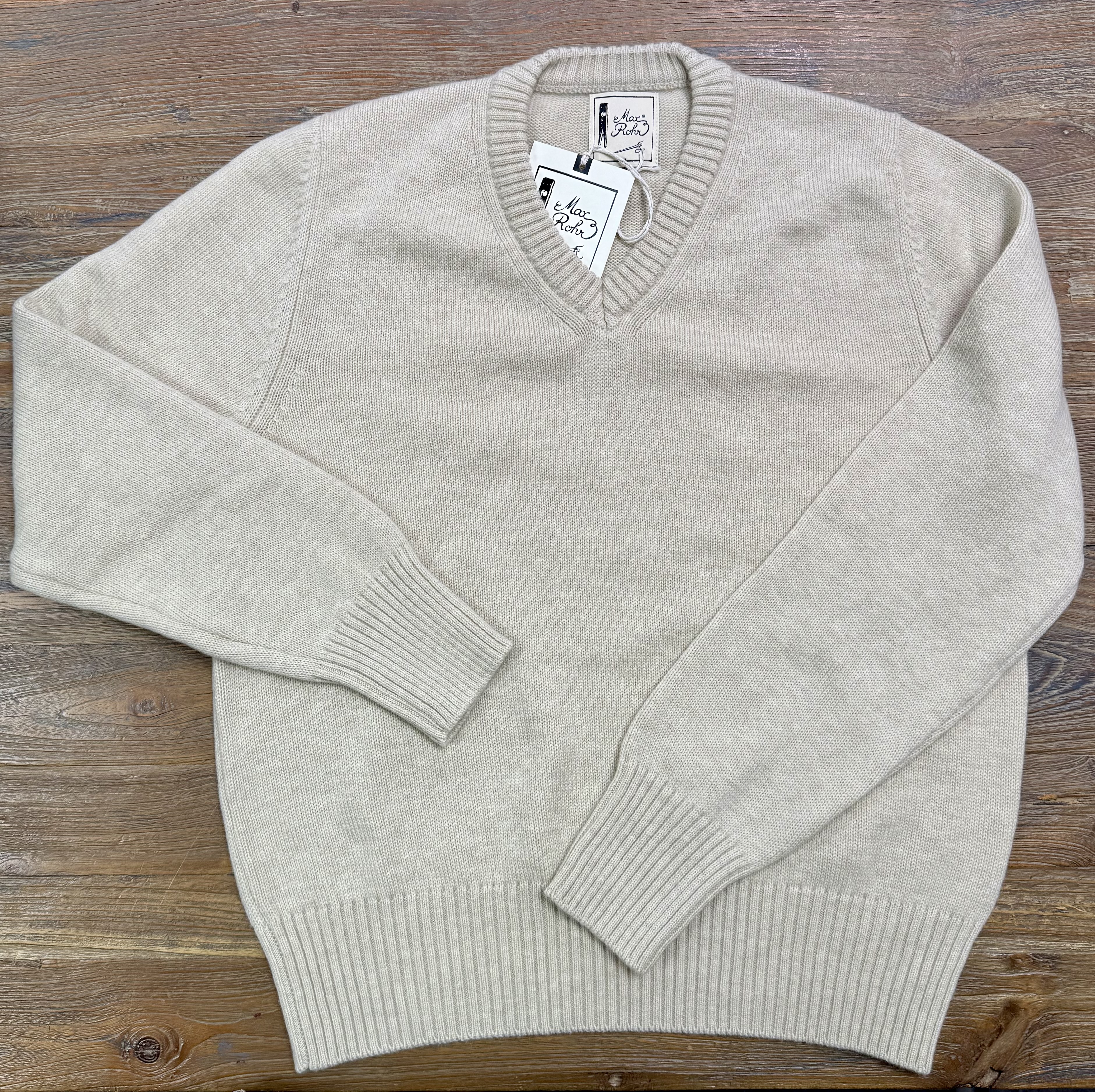 V-Neck Offwhite Sweatshirt Max Rohr (MAGLIFICIO GRP)