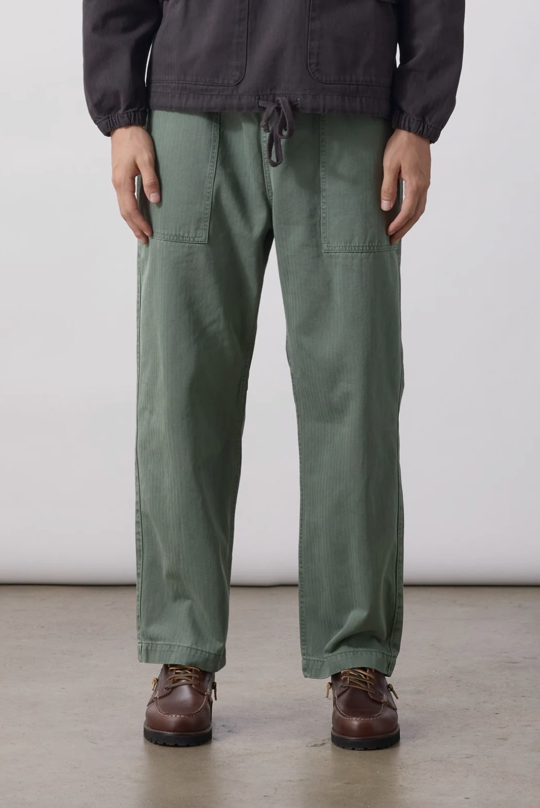 Pigment Herringbone Chef Pants OLIVE (Service Works)