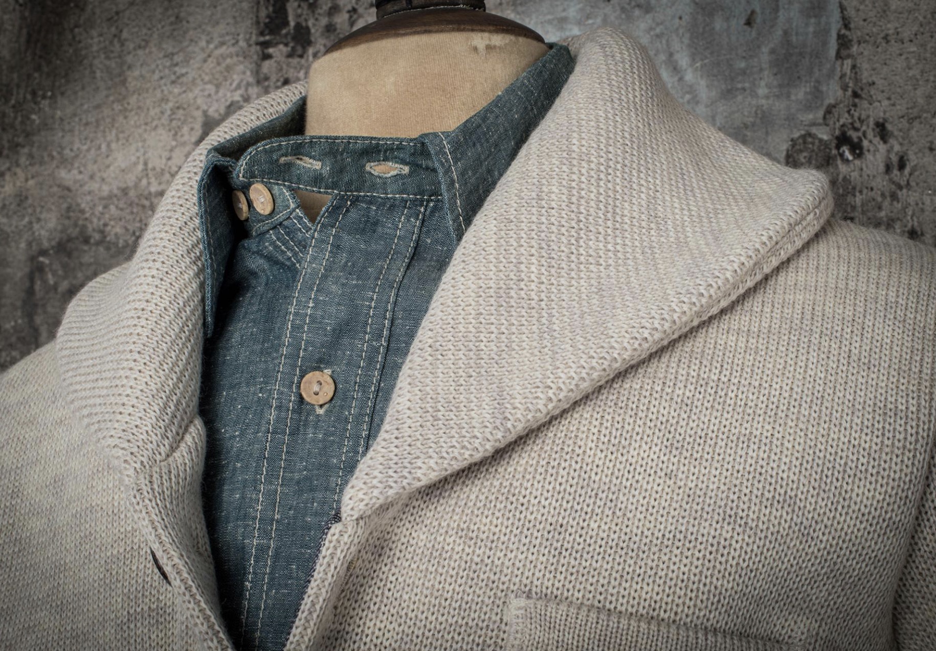 Cardigan Natur „L`Enfant du Malheur“  (Fleurs de Bagne)