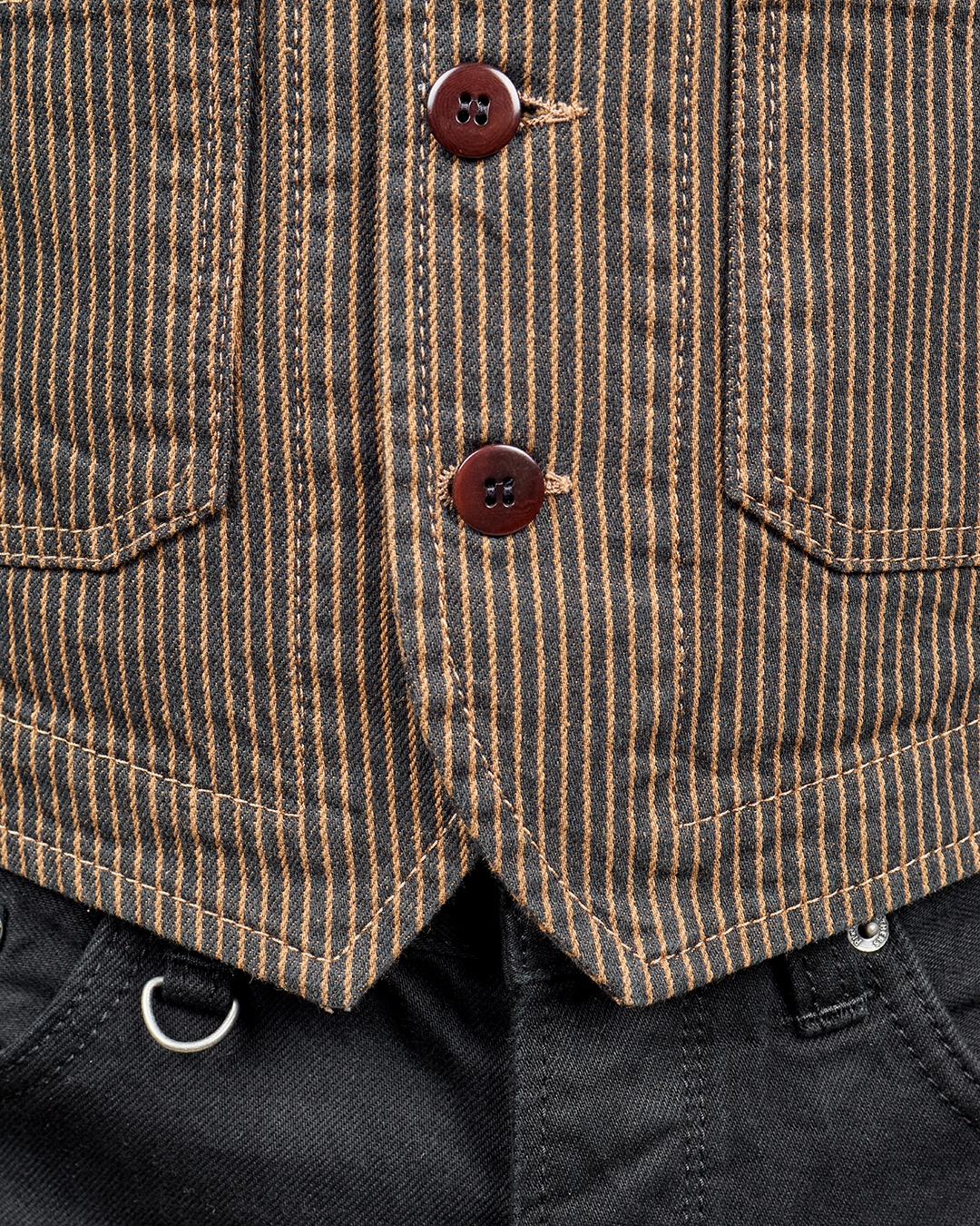 1937 Roamer Vest Hickory Stripe BraUn (Pike Brothers)
