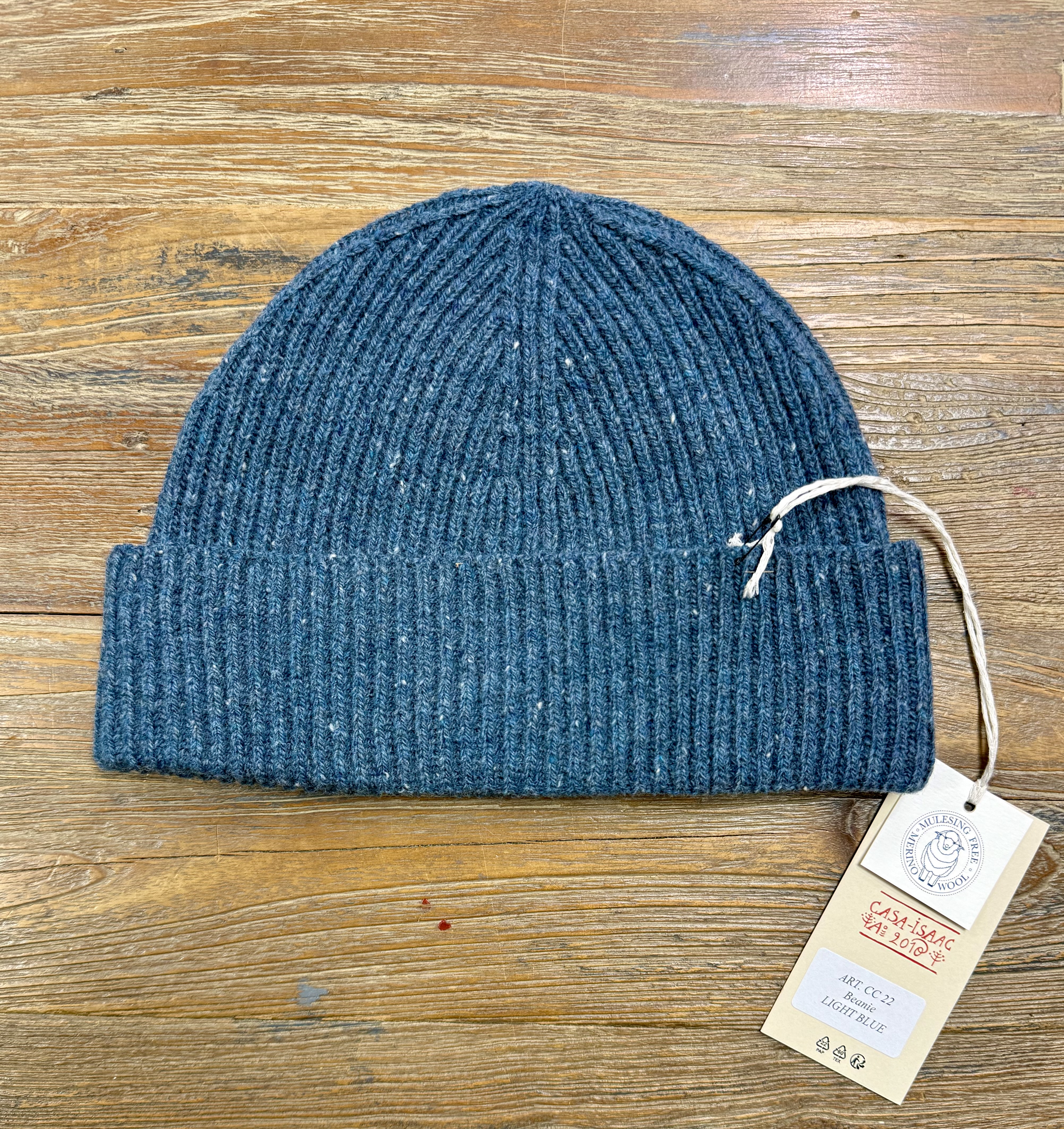 Strickmütze light Blue extra fein Merino (MAGLIFICIO GRP)