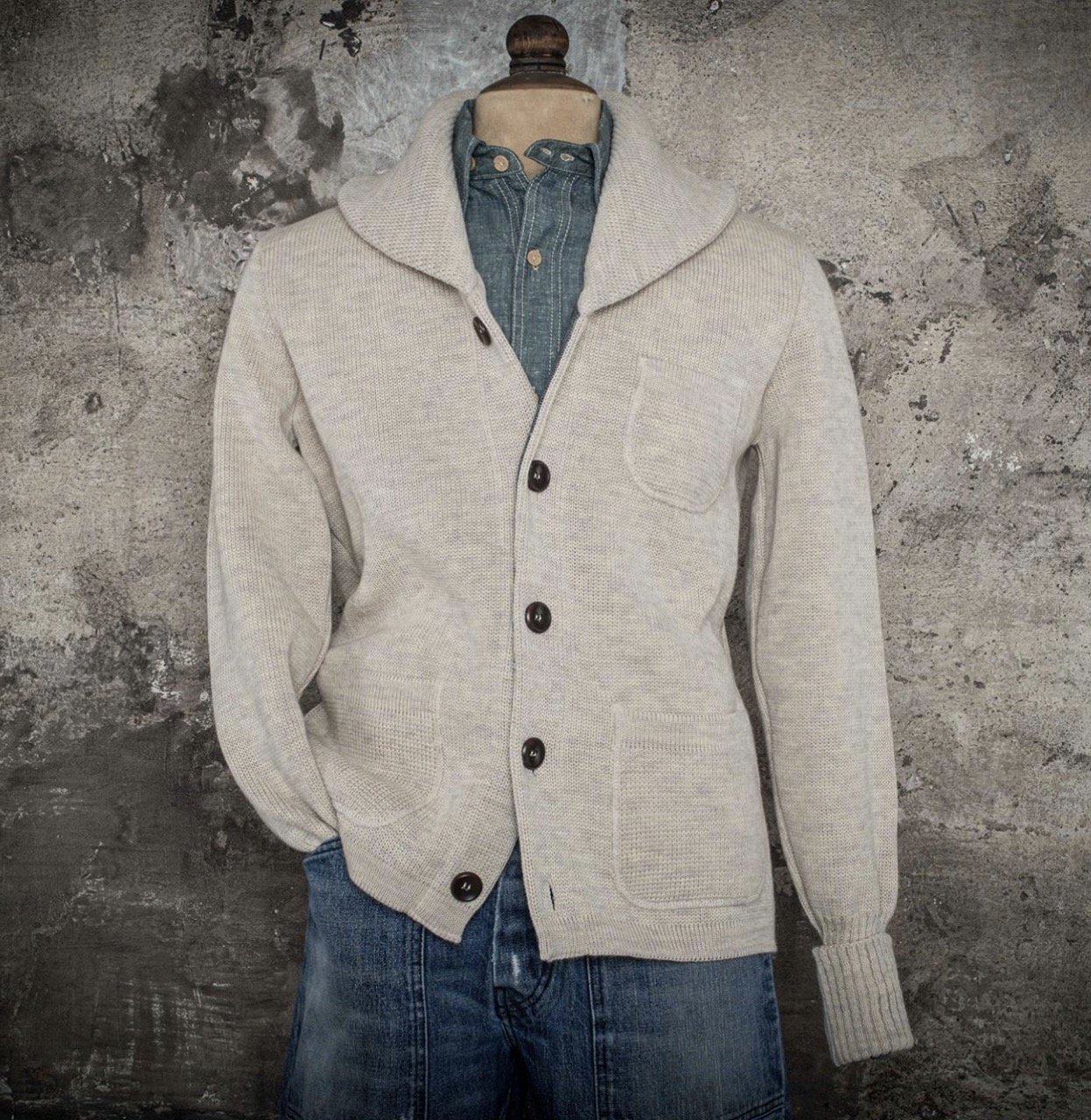 Cardigan Natur „L`Enfant du Malheur“  (Fleurs de Bagne)