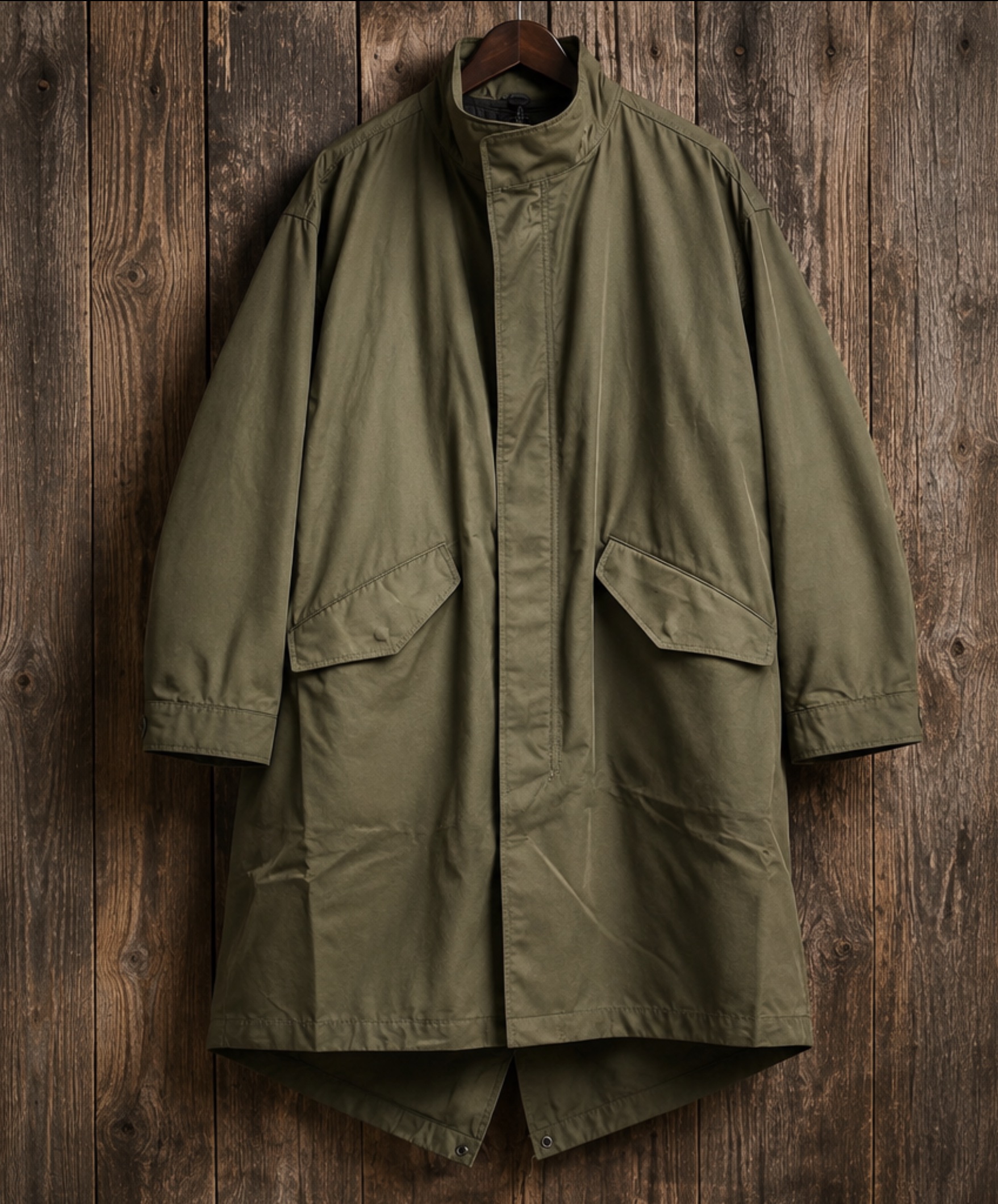 Long Mods Coat Olive/ Black Liner (TAION)