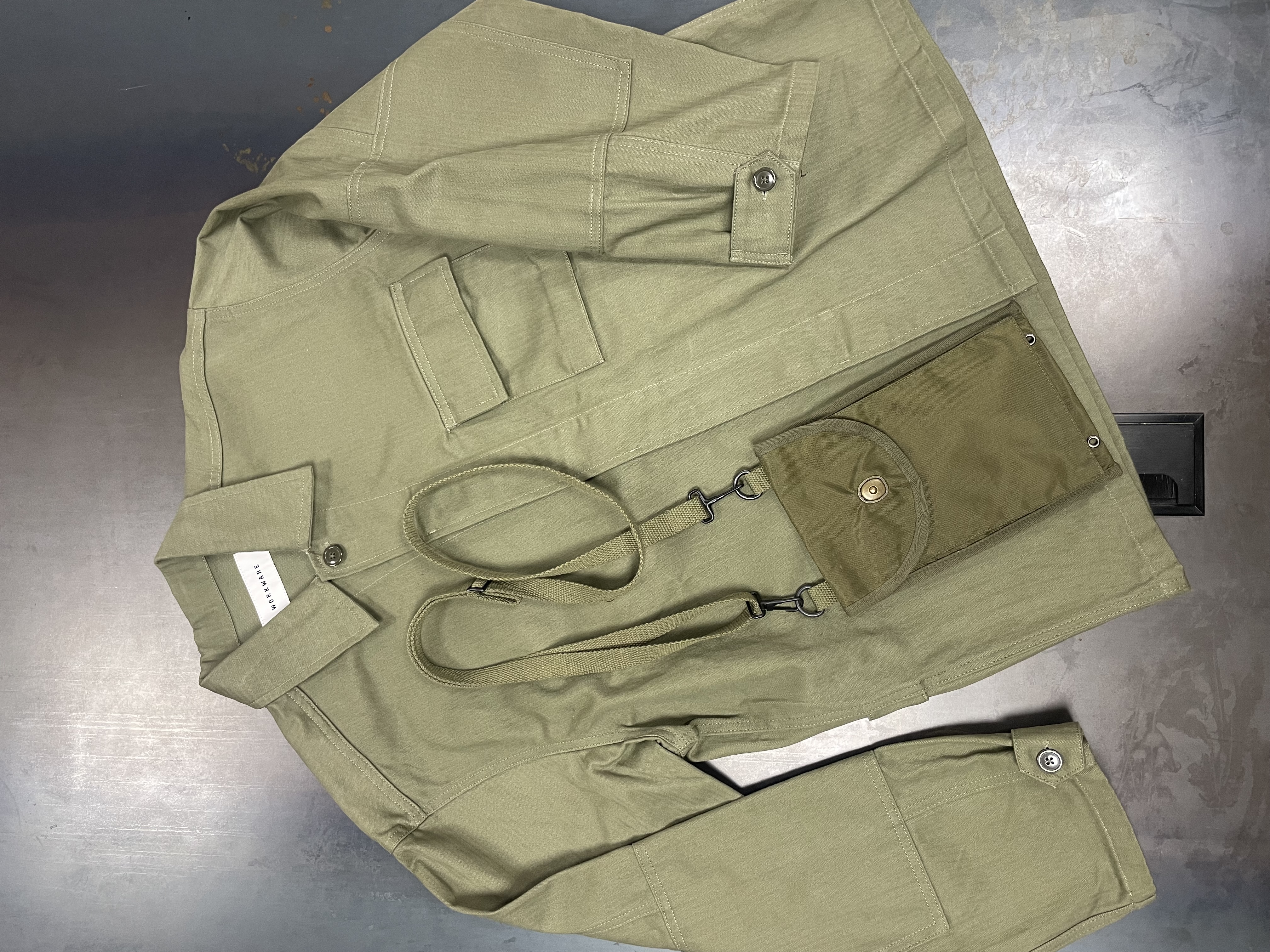 Army Overshirt Herringbone mit Tasche