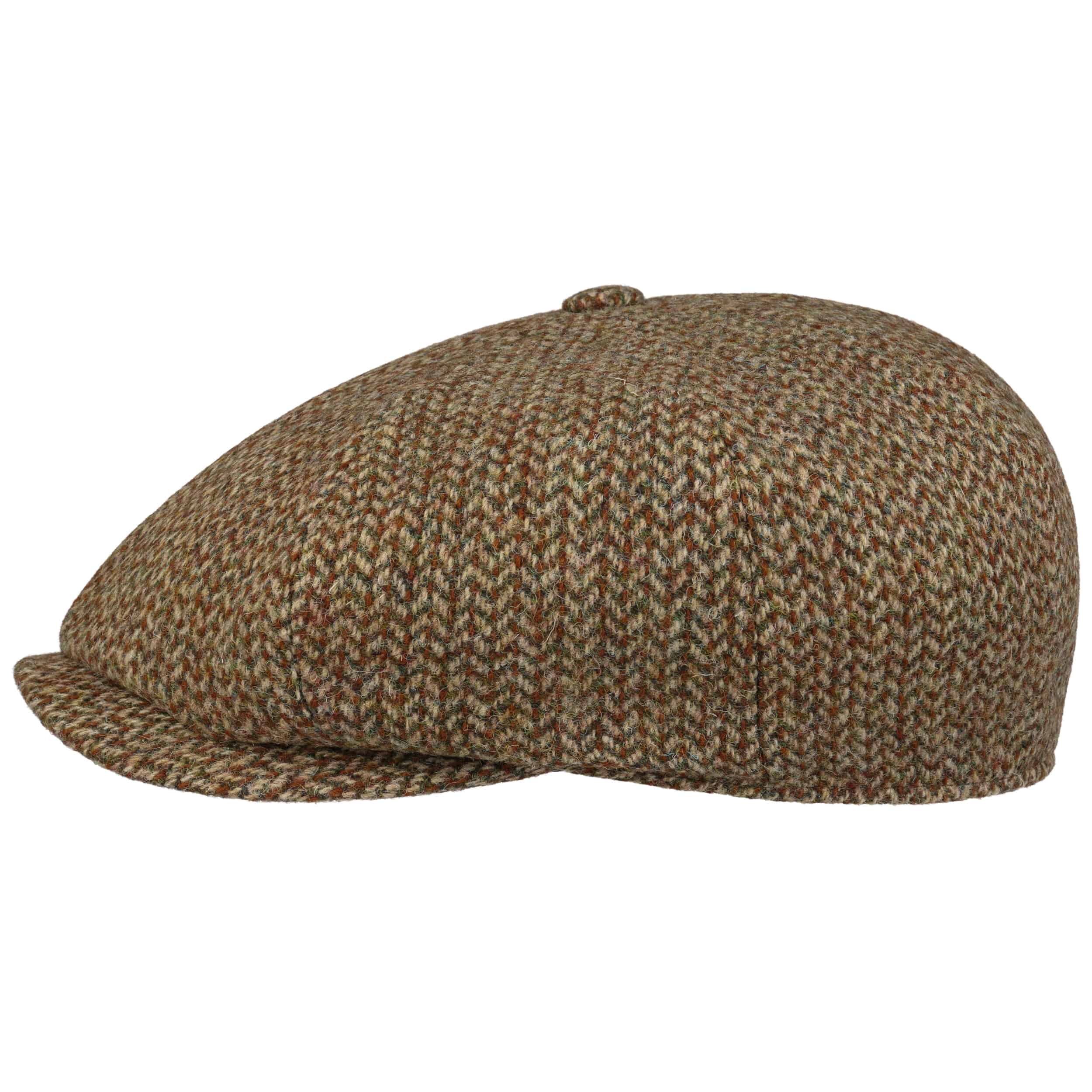 8-Panel Cap Harrisa Tweed Braun (Stetson) 0804