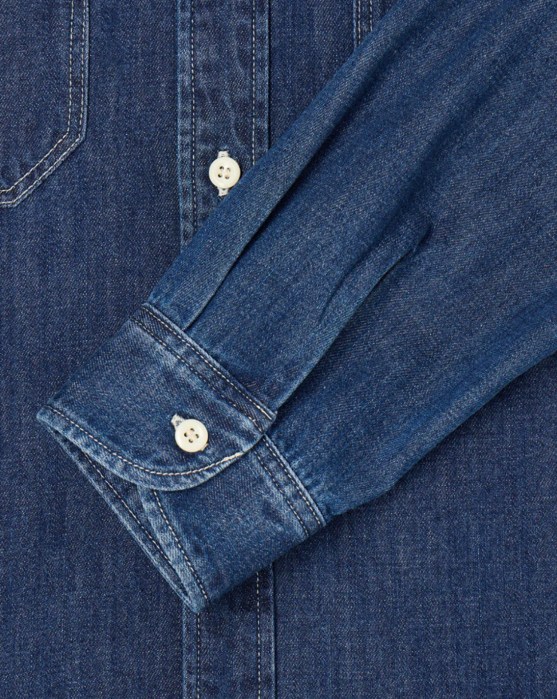 Work Shirt Denim 7oz Blue dark used (Edwin)