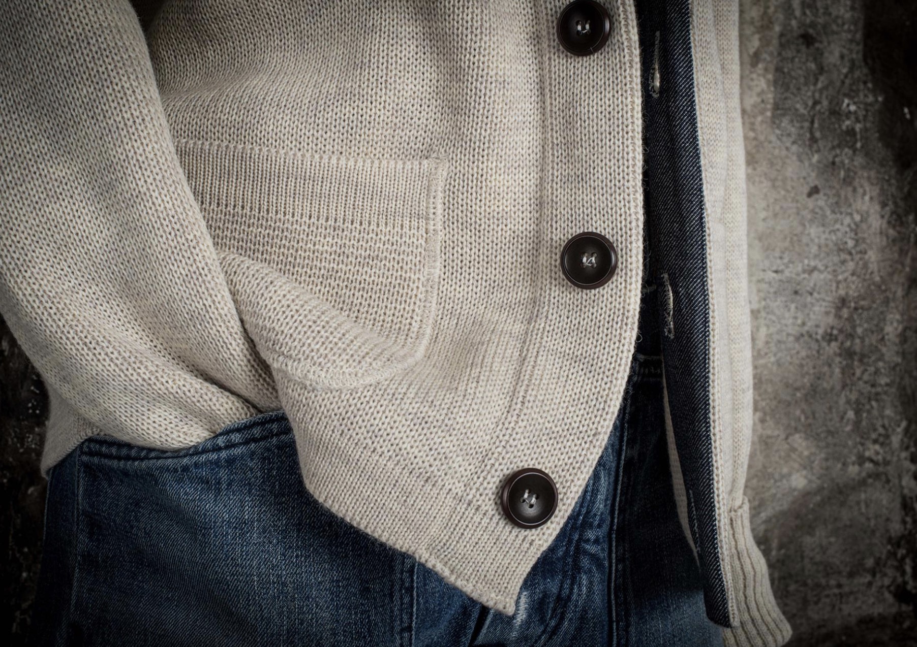 Cardigan Natur „L`Enfant du Malheur“  (Fleurs de Bagne)