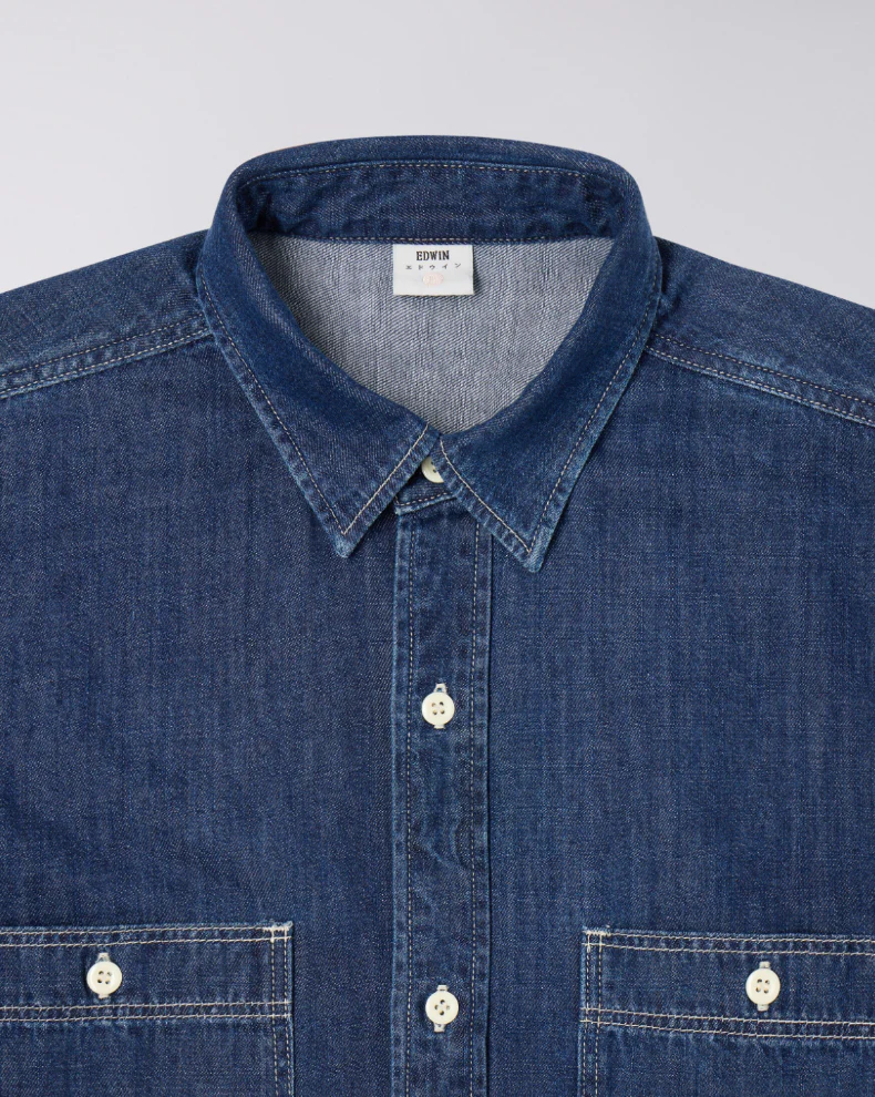 Work Shirt Denim 7oz Blue dark used (Edwin)