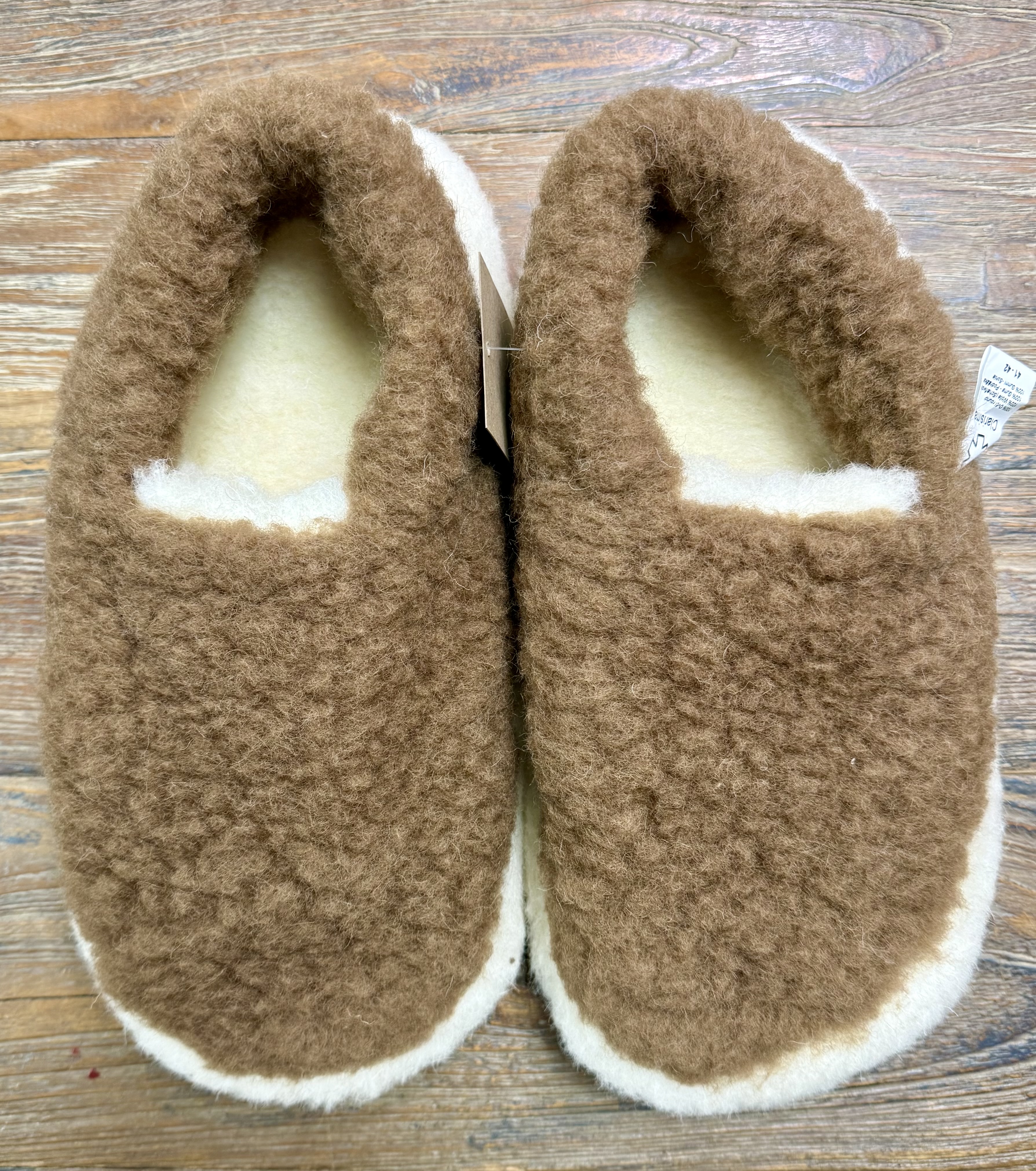 Wollfleece Hausschuhe Braun (Clarisima)